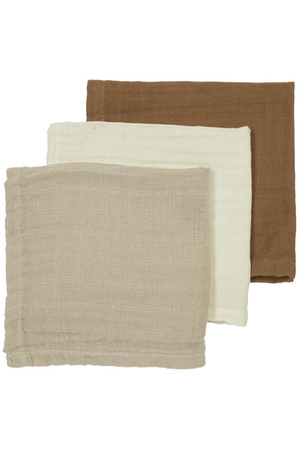 Meyco Monddoekje 3St Offwhite/Sand/Toffee - Meyco - Babywinkel - 4054703490718