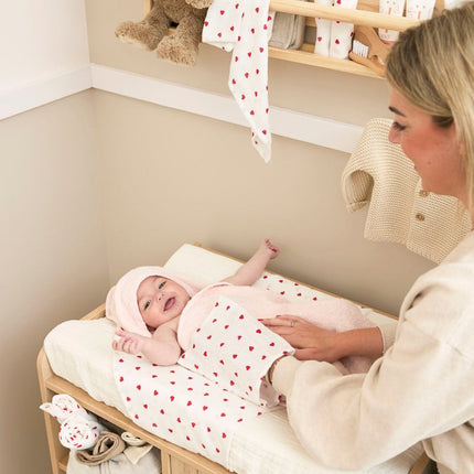 Meyco Monddoekje Sweet Heart Red 3St 30cm - Meyco - Babywinkel - 4054703925920