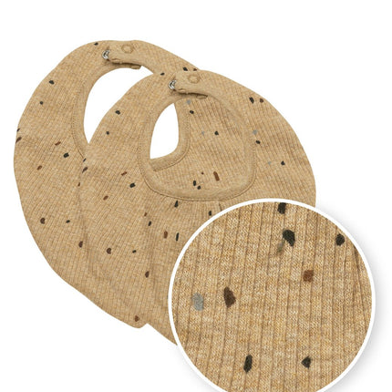 Meyco Slabbetje Rib Mini Spot 2 - Pack Toffee Melange - Meyco - Babywinkel - 4054703125849