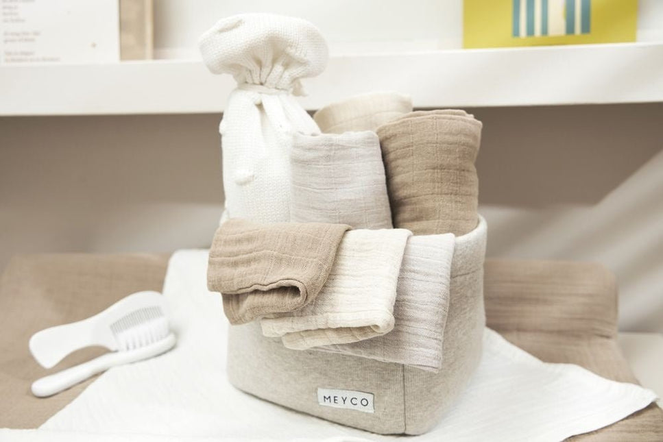 Meyco Washandje 3 - Pack Soft Sand/Greige/Taupe 20X17cm koop je bij Babywinkel