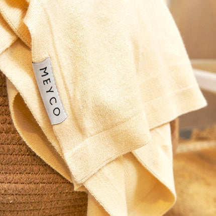 Meyco Wiegdeken Knit Basic Soft Yellow 75X100cm - Meyco - Babywinkel - 4054703273212