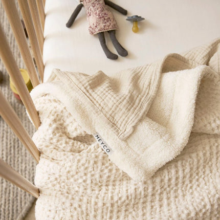 Meyco Wiegdeken Wafel Teddy Nature 75X100cm - Meyco - Babywinkel - 4054703218718