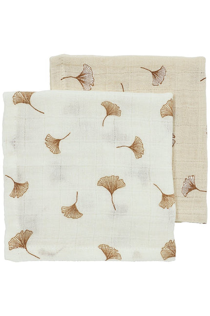 Meyco Monddoekje Ginkgo Offwhite/Soft Sand 30Cm 2At koop je bij Babywinkel