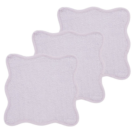 Monddoekjes 3 - pack badstof Wavy - soft lavender - 30x30cm - Babywinkel - 4054703677218