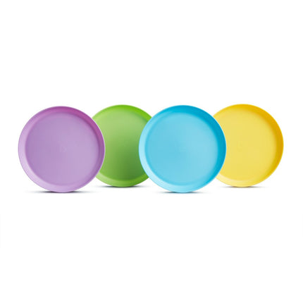Munchkin 4pk Multi Coloured Feeding Plates - Munchkin - Babywinkel - 5019090517614
