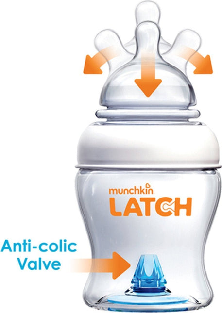 Munchkin Babyfles 3 Delig Latch Zuigfles 120ml - Munchkin - Babywinkel - 5019090116244