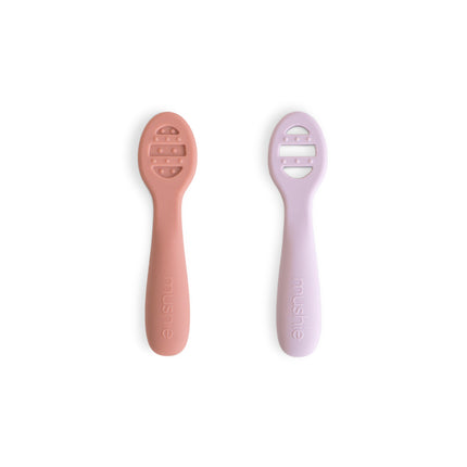 <tc>Mushie</tc> Cucharas para bebés - Rosa/Lila suave