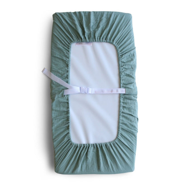 Mushie Aankleedkussenhoes Roman Green koop je bij Babywinkel