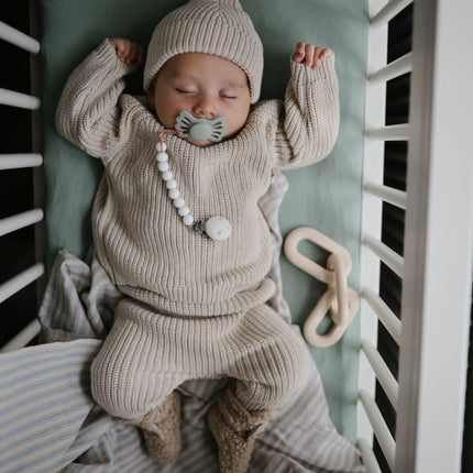Mushie Baby Broekje Chunky Knit Beige - Mushie - Babywinkel - 810052468471