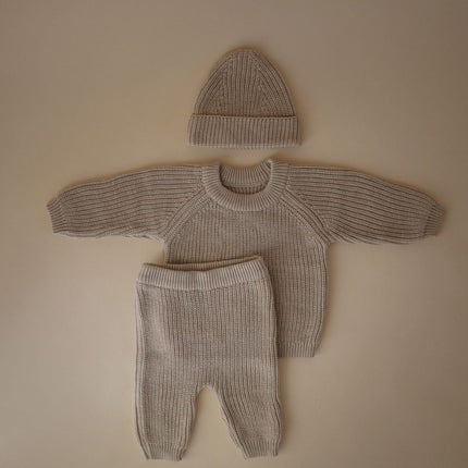 Mushie Babymutsje Chunky Knit Beige - Mushie - Babywinkel - 810052468440