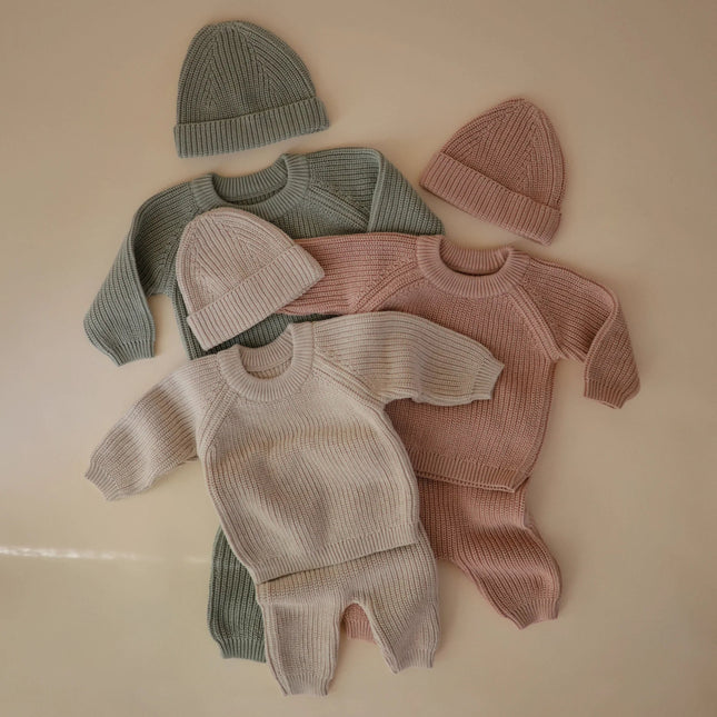 Mushie Babymutsje Chunky Knit Light Mint koop je bij Babywinkel