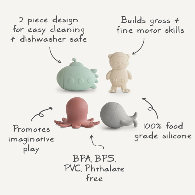 Mushie Badspeelgoed Zeeleven 4St koop je bij Babywinkel