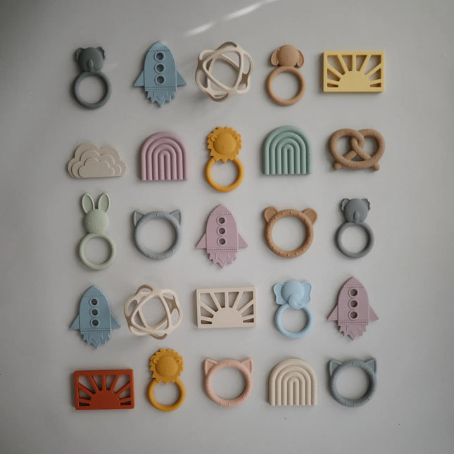 Mushie Bijtring Kat Stone - Mushie - Babywinkel - 810052461243