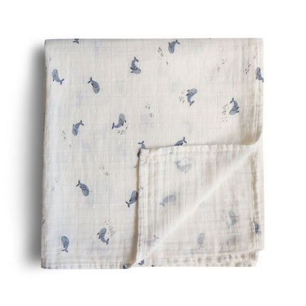 Mushie Hydrofiele Doek Whales 120cm - Mushie - Babywinkel - 810052467818