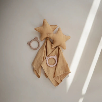 Mushie Knuffeldoekje Lovey Star Fall Yellow - Mushie - Babywinkel - 810052460680