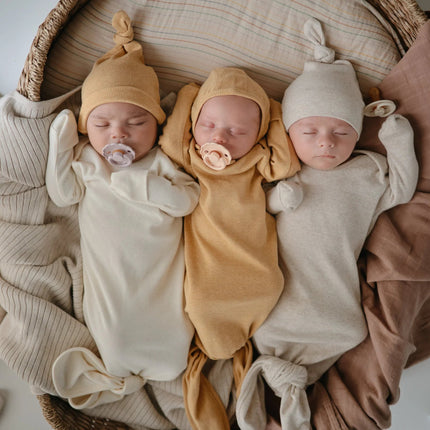 Mushie Slaapzak Baby Mustard Melange - Mushie - Babywinkel - 810052465098