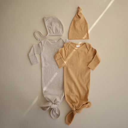 Mushie Slaapzak Baby Mustard Melange - Mushie - Babywinkel - 810052465098