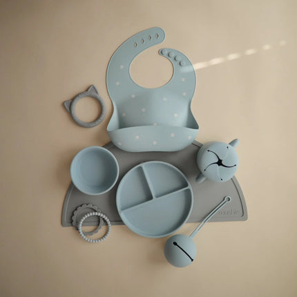 Mushie Speenhouder Silicone Powder Blue - Mushie - Babywinkel - 810052464411