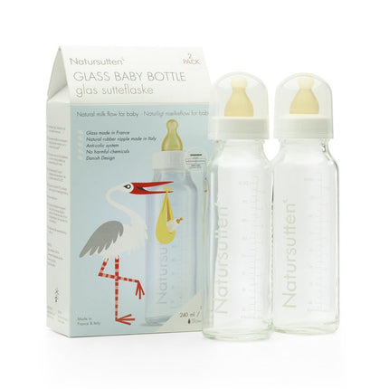 Natursutten Babyfles Glas Set 240Ml 2 delig - Natursutten - Babywinkel - 894654002080