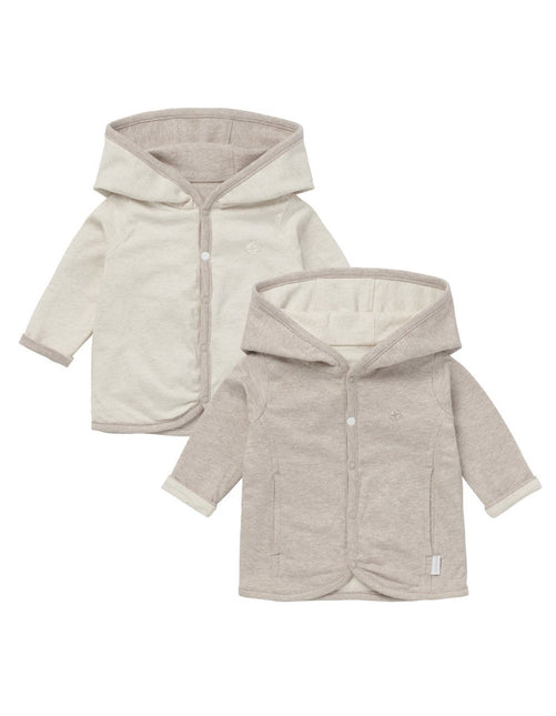 Noppies Baby Vestje Rev Bonny Taupe Melange Tweezijdig koop je bij Babywinkel