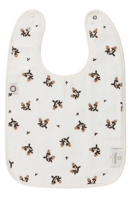 Noppies Slabbetje Badstof Bloeiend Klavertje Gecoat Jet Stream koop je bij Babywinkel