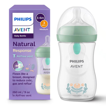 Philips Avent Babyfles Airfree Groen 260Ml koop je bij Babywinkel