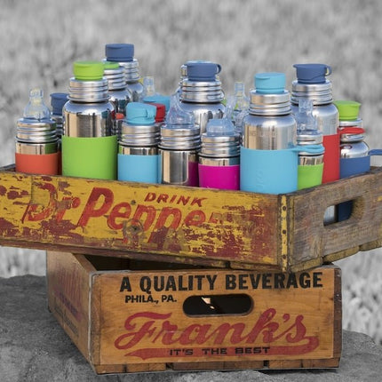 Pura Babyfles Rvs 325Ml Set Groen 4 delig - Pura - Babywinkel - 853766006218