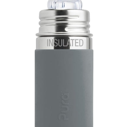 Pura Thermosfles Rietje Rvs 260Ml Set Grijs 4 delig - Pura - Babywinkel - 858312007398