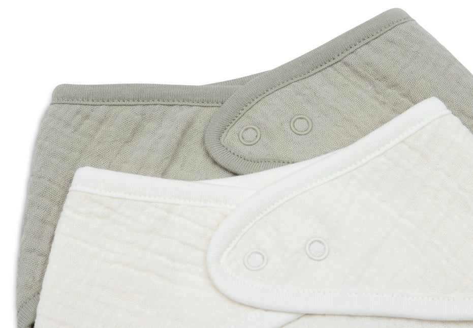 Jollein Slabbetje Olive Green/Oatmeal - 2 Stuks koop je bij Babywinkel