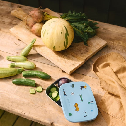 Stainless Steel Lunchbox Fun / Beach Blue koop je bij Babywinkel