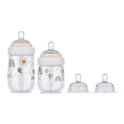 Starterset babyflessen Mepal Mio 4 - delig - Sunshine & Rainbow - Babywinkel - 8720294058120