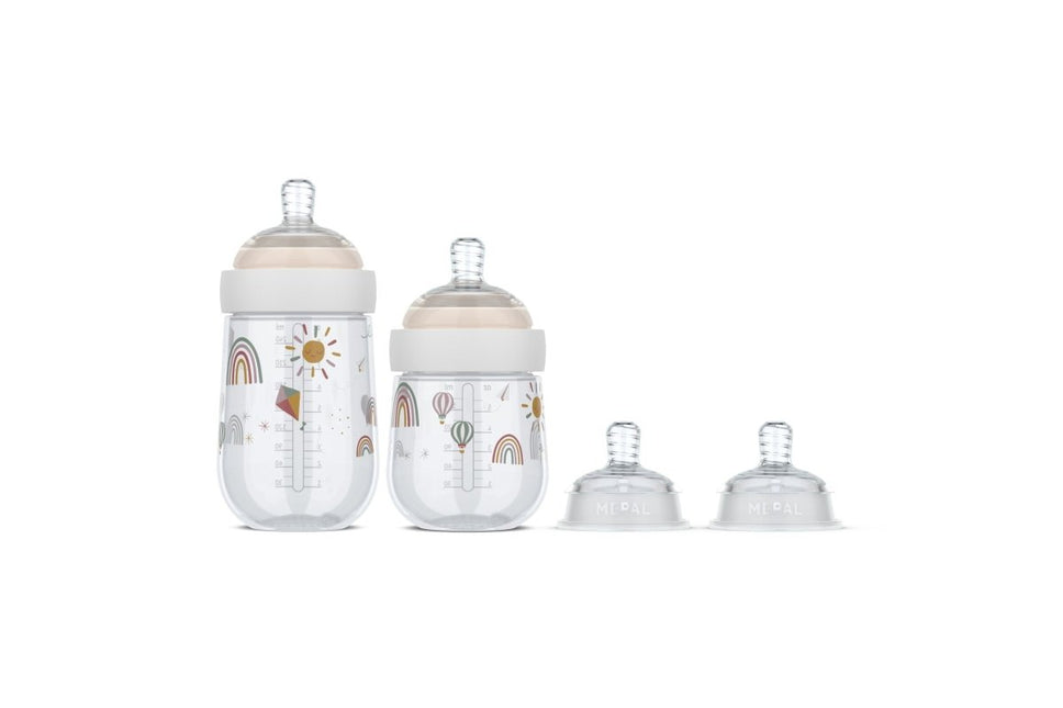 Starterset babyflessen Mepal Mio 4 - delig - Sunshine & Rainbow - Babywinkel - 8720294058120