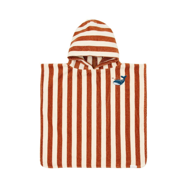 Strand poncho Ocean World Brown Stripe - One size koop je bij Babywinkel