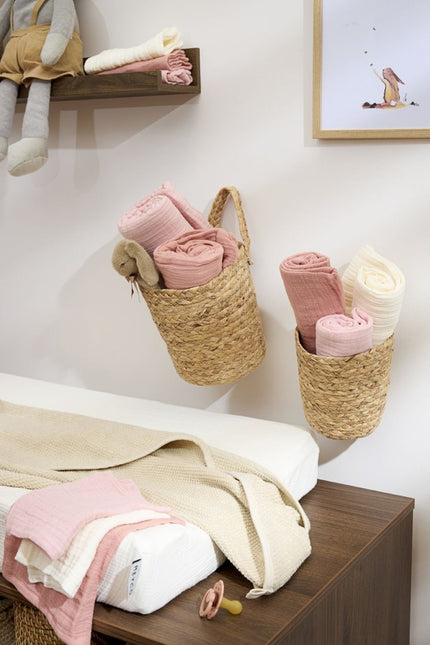 Swaddle 2 - pack pre - washed hydrofiel Uni - soft rose/rose - 120x120cm - Babywinkel - 4054703509625
