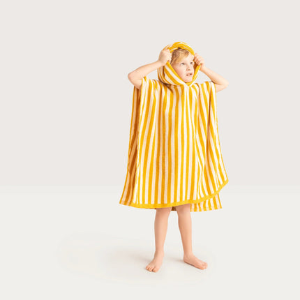 Swim Essentials Badcape Baby Luxe Beach Yellow Stiped - Swim Essentials - Babywinkel - 7432234212219