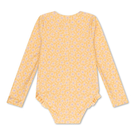 Swim Essentials Uv Zwempak Florish Yellow Rashguard Ruffle - Babywinkel - 8721197411920