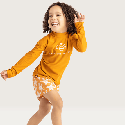 Swim Essentials Zwemshirt Kind Uv Lange Mouwen Brown Sea Star - Swim Essentials - Babywinkel - 7432234149133