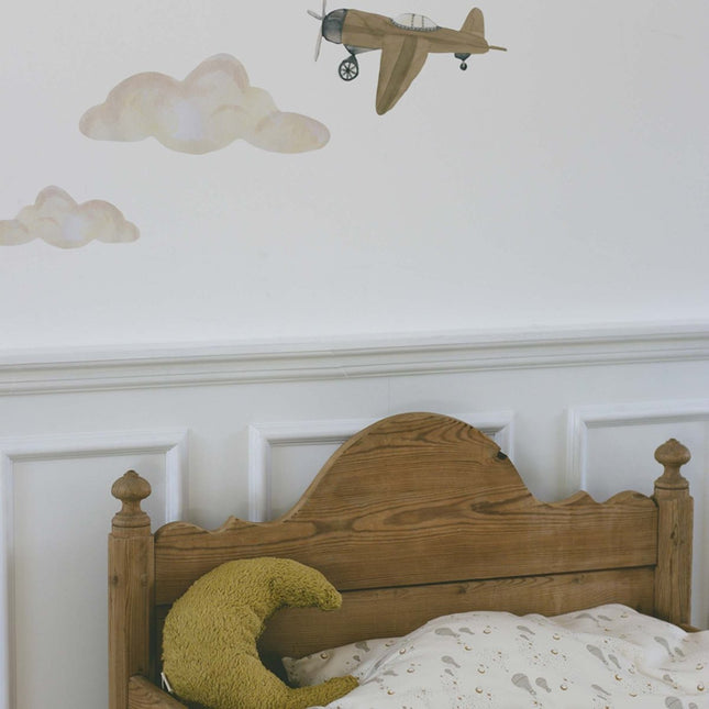That's Mine Muursticker Retro Airplane Brown koop je bij Babywinkel