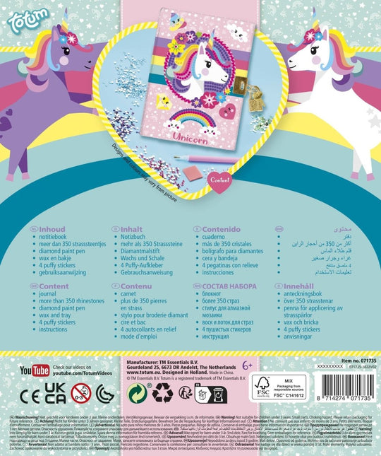 Unicorn Diamond Painting Dagboek - Babywinkel - 8714274071735
