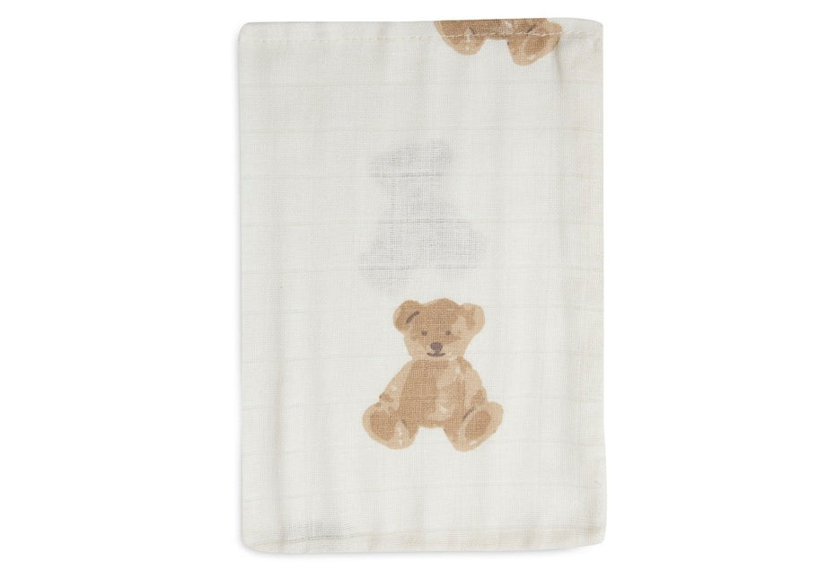 Jollein Washandje Teddy Bear 3 Stuks Hydrofiel koop je bij Babywinkel