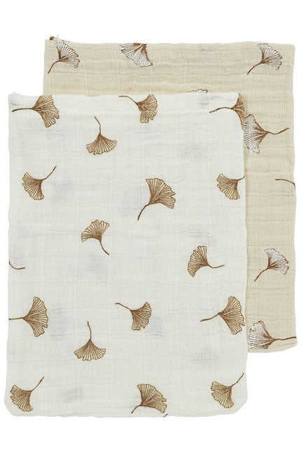 Meyco Washandje Ginkgo Offwhite/ Soft Sand 20X17Cm 2St koop je bij Babywinkel