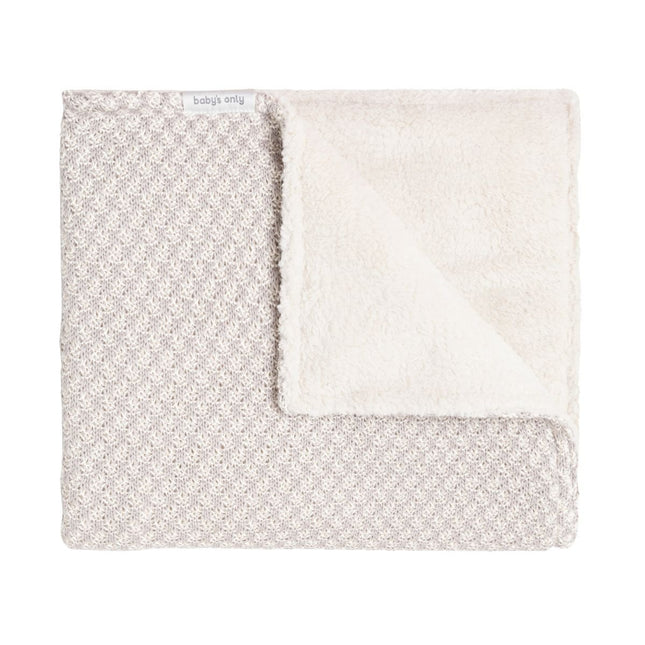 Wiegdeken teddy Happiness urban taupe/ecru - Babywinkel - 8721052102703