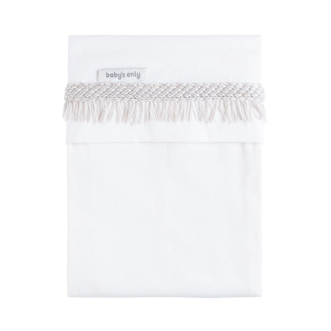 Wieglaken gebreide bies Happiness urban taupe/ecru 80x100 cm - Babywinkel - 8721052102864