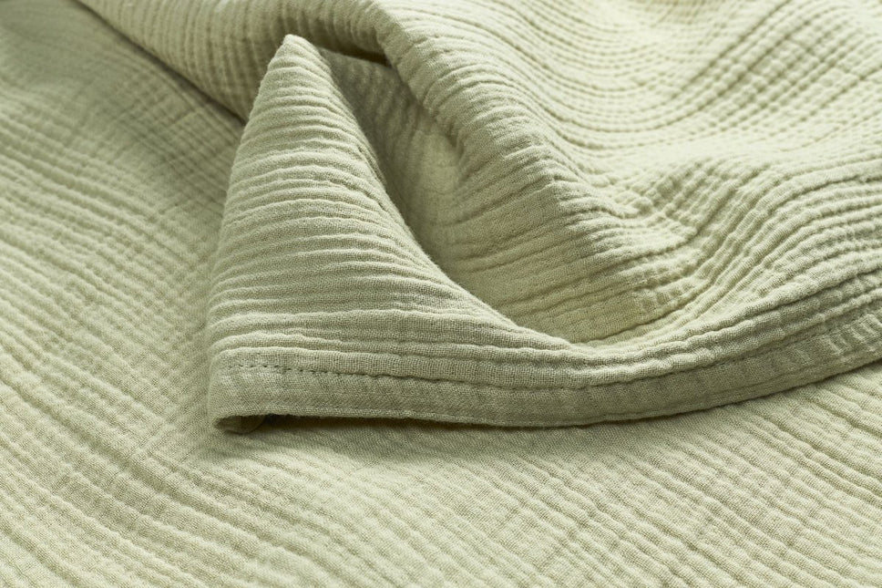 Wieglaken pre - washed hydrofiel Uni - soft olive - 75x100cm - 0.3 TOG - Babywinkel - 4054703507010