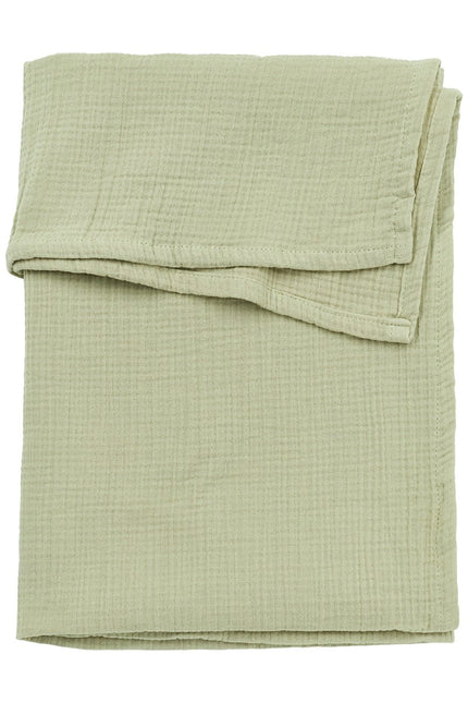 Wieglaken pre - washed hydrofiel Uni - soft olive - 75x100cm - 0.3 TOG - Babywinkel - 4054703507010