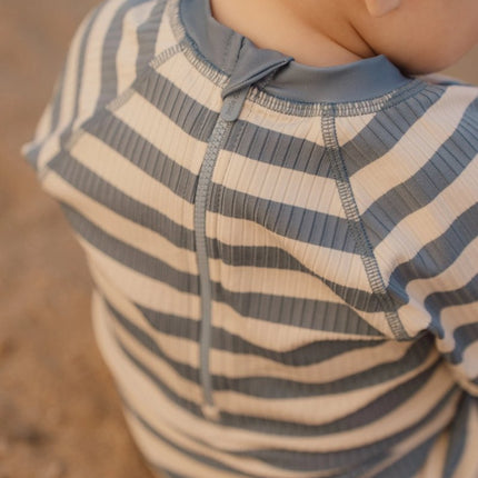 Zwempak korte mouwen Ocean Blue Stripes koop je bij Babywinkel