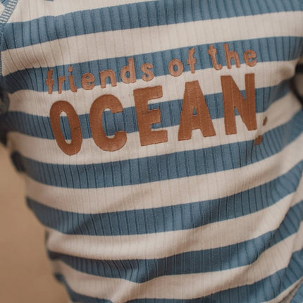 Zwempak korte mouwen Ocean Blue Stripes koop je bij Babywinkel